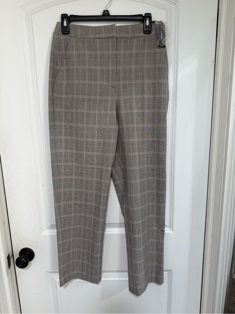 Express Women's Gray Plaid Cropped Dress Pants